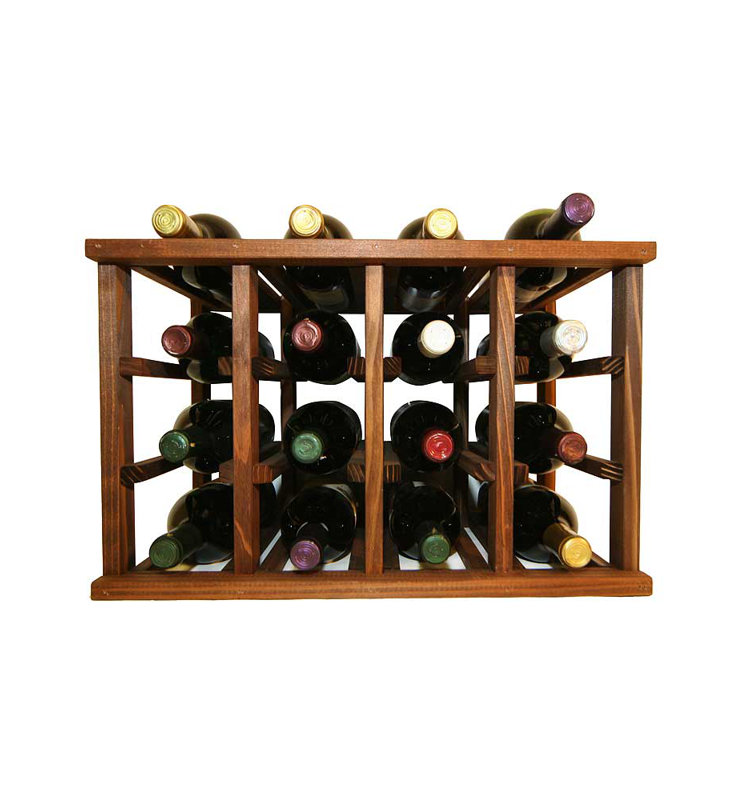 Darby Home Co Allaire 52 Bottle Solid Wood Floor Wine Bottle & Glass